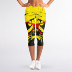 Pug With Glasses Portrait Print Women's Capri Leggings