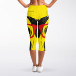 Pug With Glasses Portrait Print Women's Capri Leggings