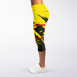 Pug With Glasses Portrait Print Women's Capri Leggings