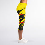 Pug With Glasses Portrait Print Women's Capri Leggings