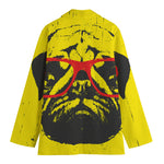 Pug With Glasses Portrait Print Women's Cotton Blazer