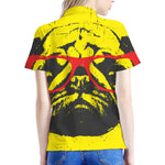 Pug With Glasses Portrait Print Women's Polo Shirt