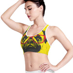 Pug With Glasses Portrait Print Women's Sports Bra