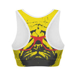 Pug With Glasses Portrait Print Women's Sports Bra