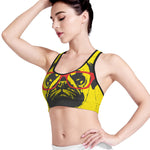 Pug With Glasses Portrait Print Women's Sports Bra