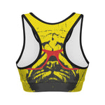 Pug With Glasses Portrait Print Women's Sports Bra