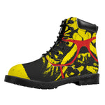 Pug With Glasses Portrait Print Work Boots