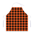 Pumpkin Orange Buffalo Check Print Adjustable Apron