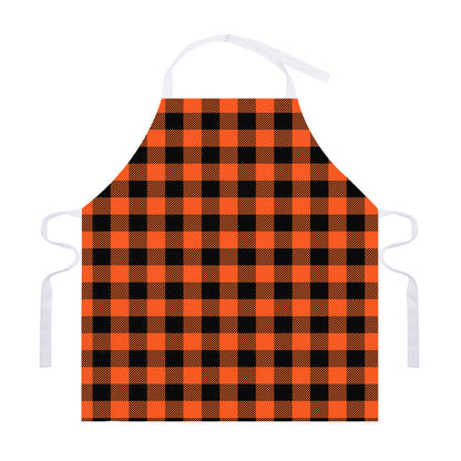 Pumpkin Orange Buffalo Check Print Adjustable Apron