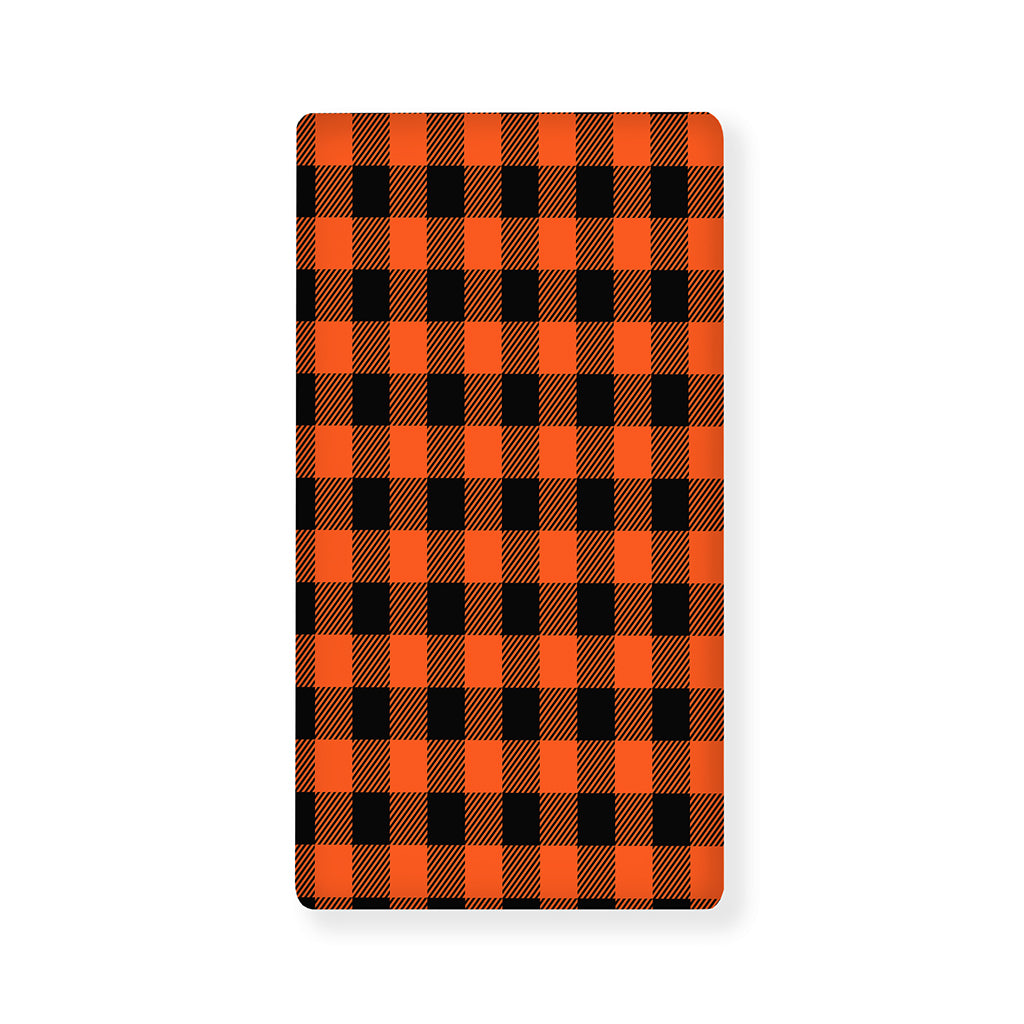 Pumpkin Orange Buffalo Check Print Baby Crib Sheet