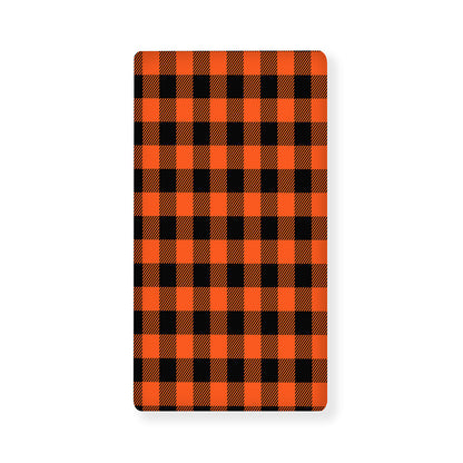 Pumpkin Orange Buffalo Check Print Baby Crib Sheet