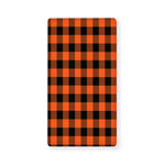 Pumpkin Orange Buffalo Check Print Baby Crib Sheet