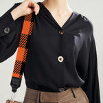 Pumpkin Orange Buffalo Check Print Bag Strap