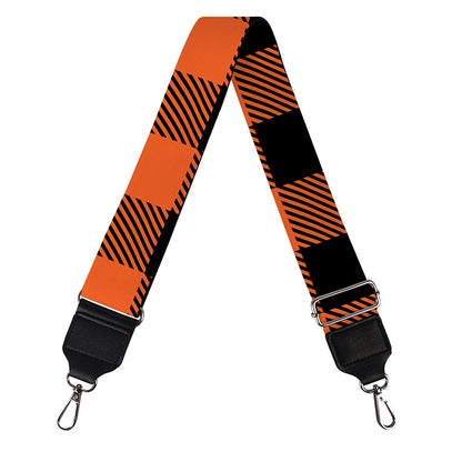 Pumpkin Orange Buffalo Check Print Bag Strap