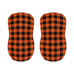 Pumpkin Orange Buffalo Check Print Bar Stool Covers