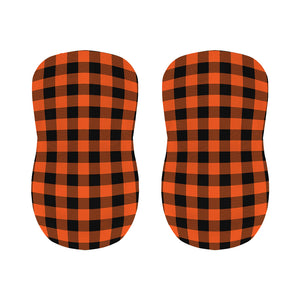 Pumpkin Orange Buffalo Check Print Bar Stool Covers