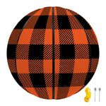 Pumpkin Orange Buffalo Check Print Basketball