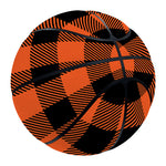 Pumpkin Orange Buffalo Check Print Basketball