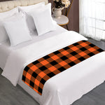 Pumpkin Orange Buffalo Check Print Bed Runner