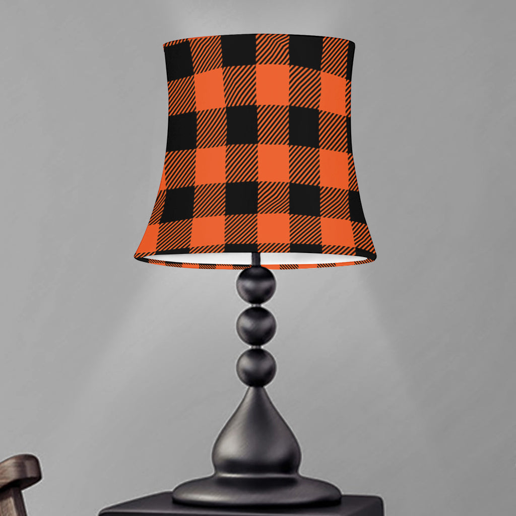 Pumpkin Orange Buffalo Check Print Bell Lamp Shade