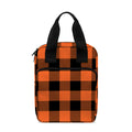 Pumpkin Orange Buffalo Check Print Bible Tote Bag