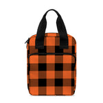 Pumpkin Orange Buffalo Check Print Bible Tote Bag