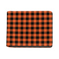 Pumpkin Orange Buffalo Check Print Bifold Wallet