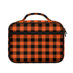 Pumpkin Orange Buffalo Check Print Briefcase Bible Bag