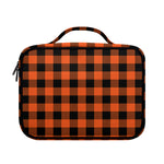 Pumpkin Orange Buffalo Check Print Briefcase Bible Bag