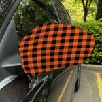Pumpkin Orange Buffalo Check Print Car Side Mirror Covers