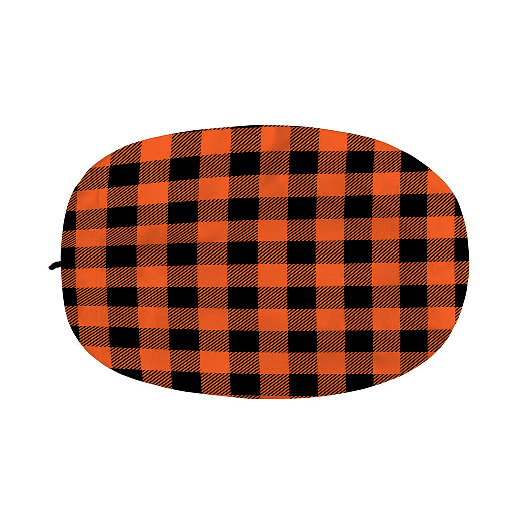 Pumpkin Orange Buffalo Check Print Car Side Mirror Covers