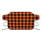 Pumpkin Orange Buffalo Check Print Car Windshield Snow Cover