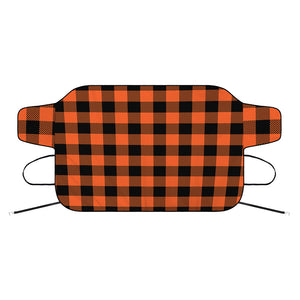 Pumpkin Orange Buffalo Check Print Car Windshield Snow Cover