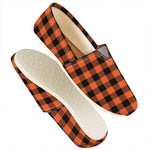 Pumpkin Orange Buffalo Check Print Casual Shoes