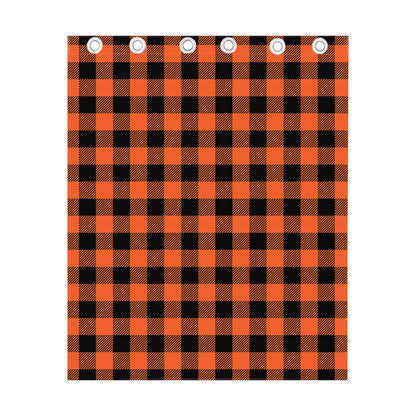 Pumpkin Orange Buffalo Check Print Curtain