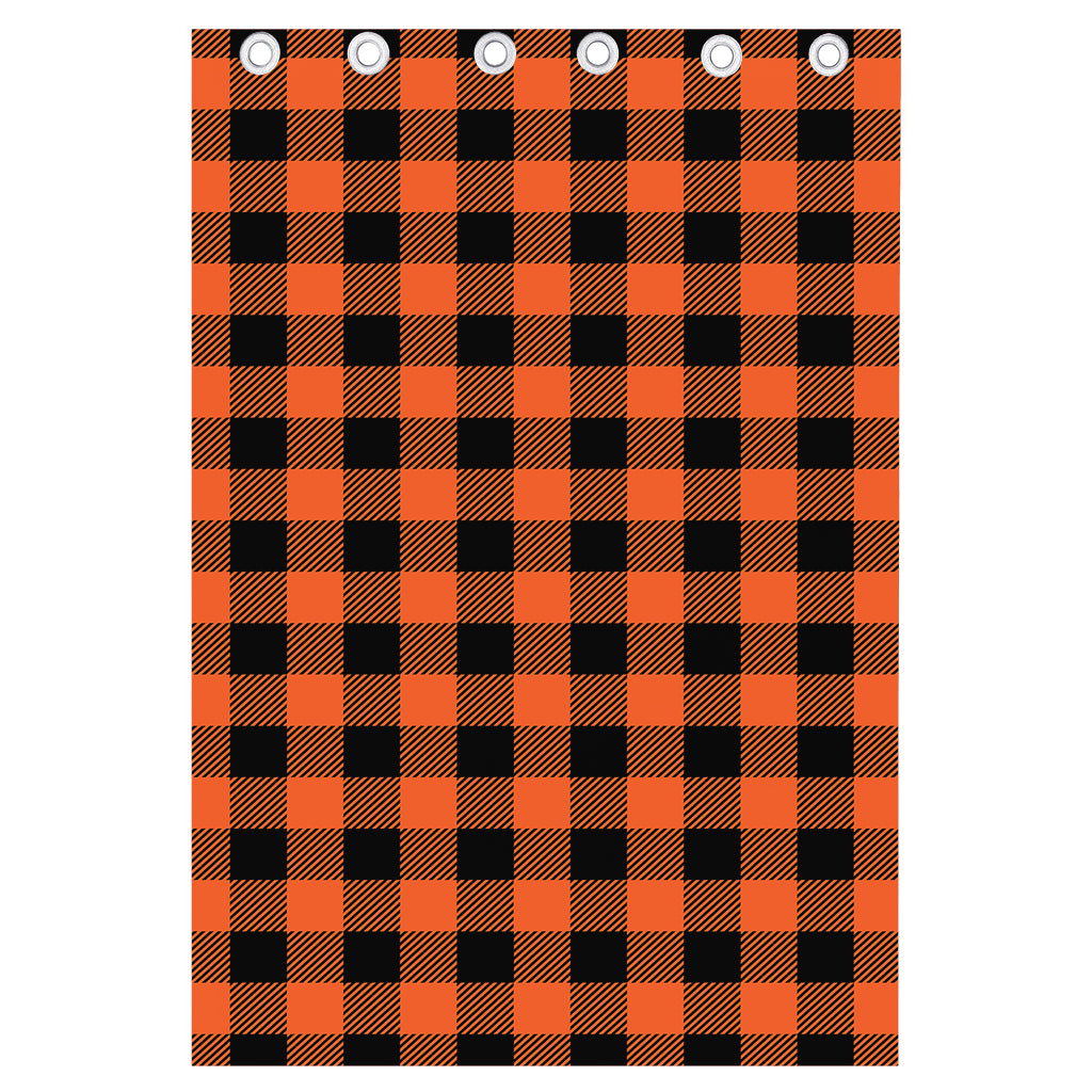 Pumpkin Orange Buffalo Check Print Curtain