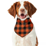 Pumpkin Orange Buffalo Check Print Dog Bandana