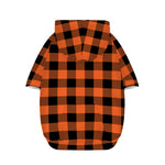 Pumpkin Orange Buffalo Check Print Dog Zip Up Hoodie
