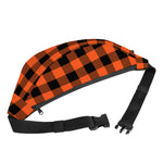 Pumpkin Orange Buffalo Check Print Fanny Pack