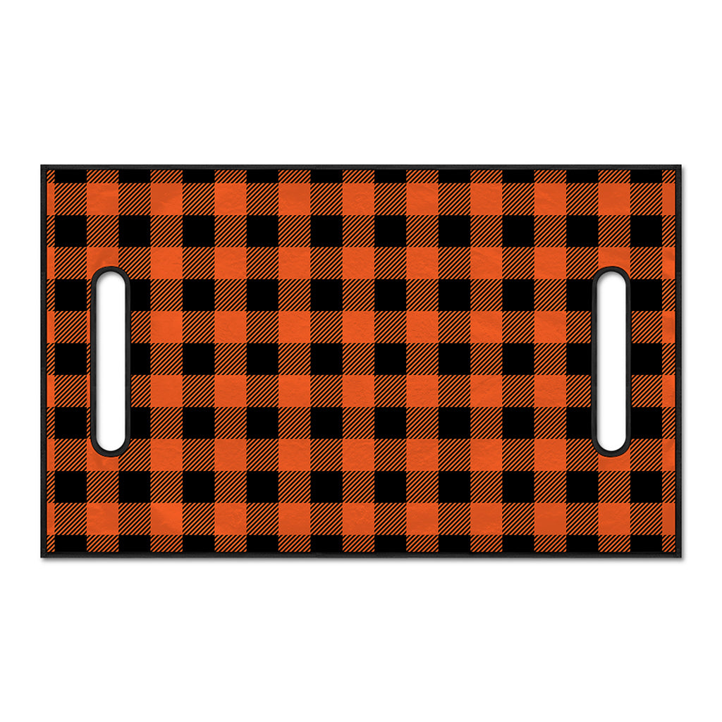 Pumpkin Orange Buffalo Check Print Golf Cart Seat Cover