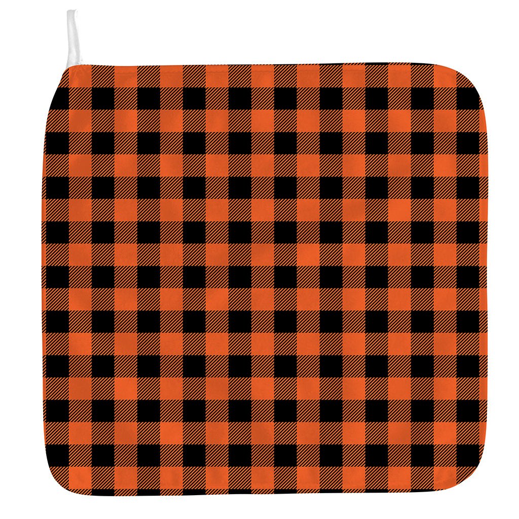 Pumpkin Orange Buffalo Check Print Hand Towel