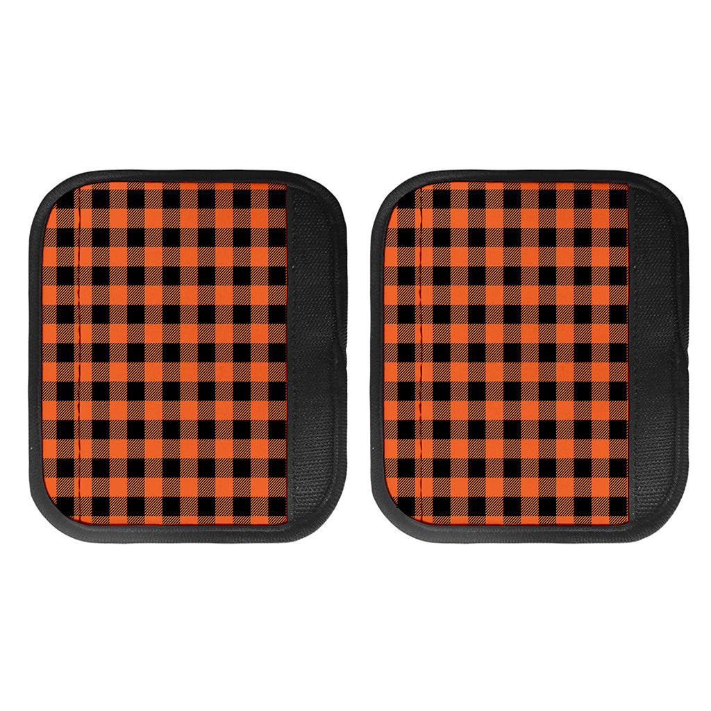 Pumpkin Orange Buffalo Check Print Handle Covers
