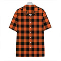Pumpkin Orange Buffalo Check Print Hawaiian Shirt
