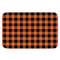 Pumpkin Orange Buffalo Check Print Indoor Door Mat