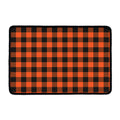 Pumpkin Orange Buffalo Check Print Kitchen Mat