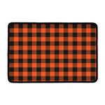 Pumpkin Orange Buffalo Check Print Kitchen Mat