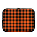 Pumpkin Orange Buffalo Check Print Laptop Sleeve