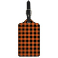 Pumpkin Orange Buffalo Check Print Luggage Tag