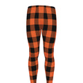 Pumpkin Orange Buffalo Check Print Men's Leggings