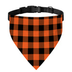 Pumpkin Orange Buffalo Check Print Over The Collar Dog Bandana